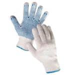 Rukavice Plover 9/10, pletené, polyester, PVC terčiky