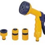 Pistol DY2323, záhradná, zavlažovacia, 6 vzorov, 2x spojka, 1x adaptér