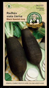 Reďkev siata čierna ODRODA: BLACK SPANISH LONG LAT. NÁZOV: RAPHANUS SATIVUS