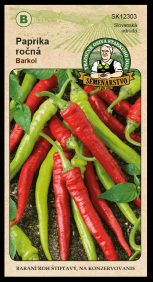 Paprika ročná ODRODA: BARKOL LAT. NÁZOV: CAPSICUM ANNUUM