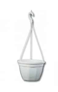 Kvetináč závesný Octo s podmiskou biely 25x17cm