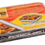 Gril jednorazový + drevené uhlie 450g