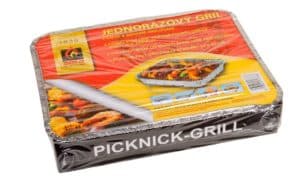 Gril jednorazový + drevené uhlie 450g