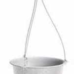 Kvetináč RATOLLA Round W 240, biely, podložka, závesný, s vešiakom