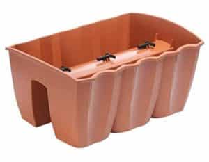 Truhlík CROWN na zábradlie plastový terakota 39x28cm