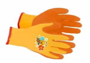 Rukavice Strend Pro, detské, dievčenské, so včielkou, oranžové, záhradné, s blistrom