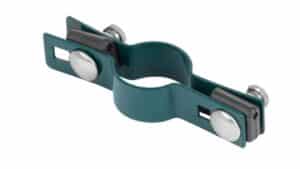 Objímka Strend Pro EUROSTANDARD, 48 mm, priebežná, zelená, Zn+PVC, RAL6005, na okrúhly stĺpik